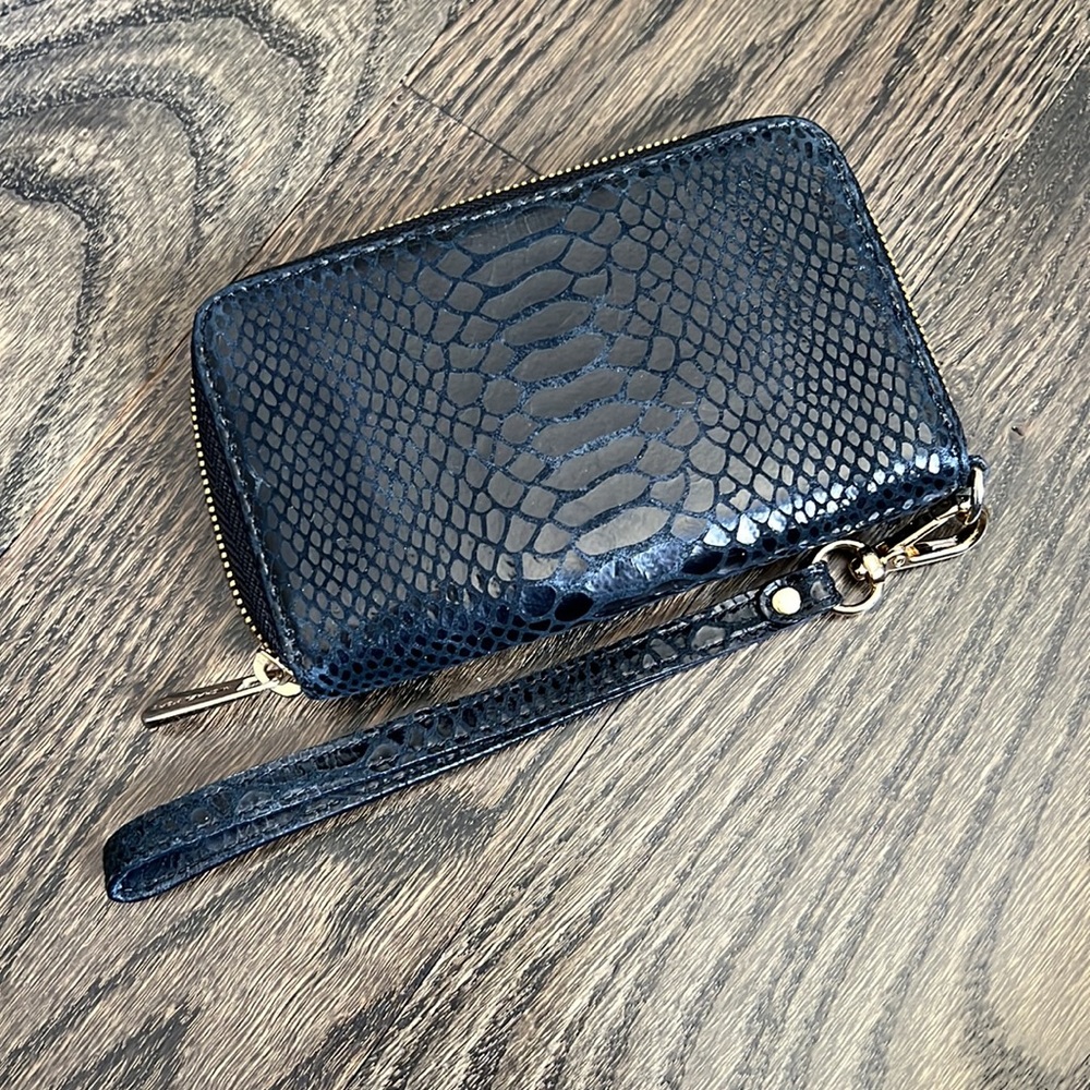 Patent Black Michael Kors Python Wristlet Wallet … - image 4